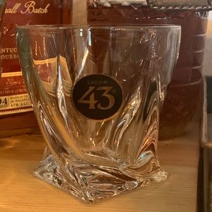 Licor 43 twisted heavy glass crystal whiskey tumbler bar decor